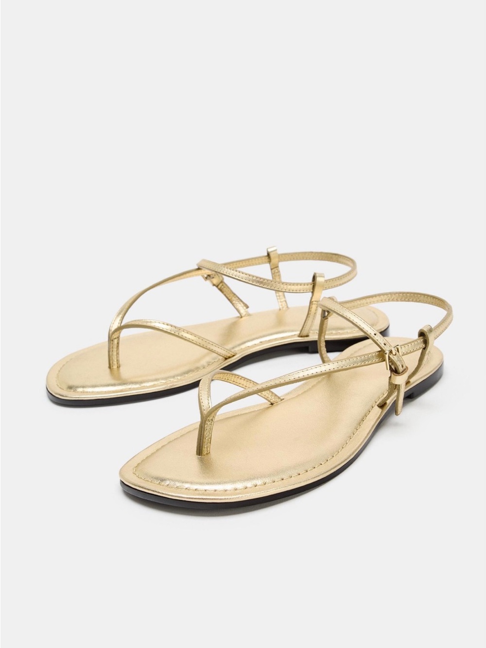 Gold Strappy Women's Sandals